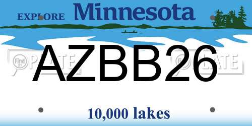 AZBB26 Minnesota License Plate
