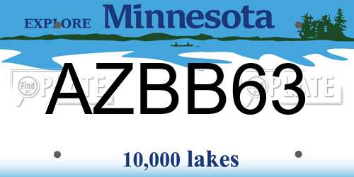 AZBB63 Minnesota License Plate