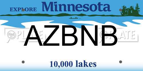 AZBNB Minnesota License Plate