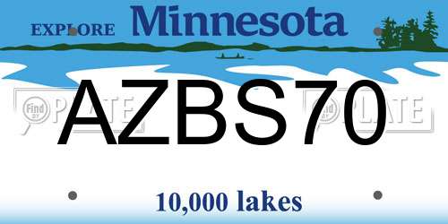 AZBS70 Minnesota License Plate