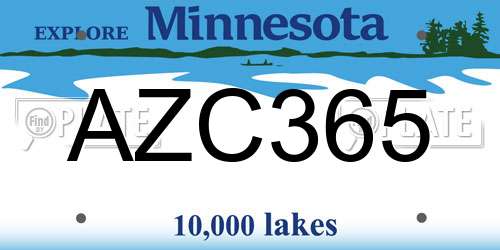 AZC365 Minnesota License Plate