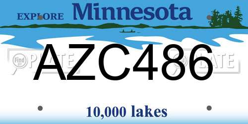 AZC486 Minnesota License Plate