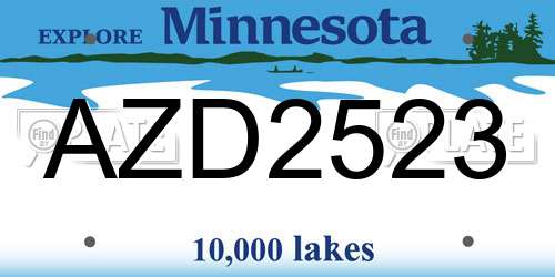 AZD2523 Minnesota License Plate