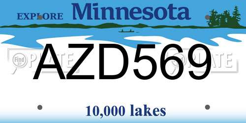 AZD569 Minnesota License Plate