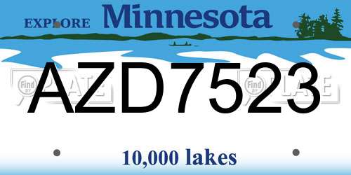 AZD7523 Minnesota License Plate