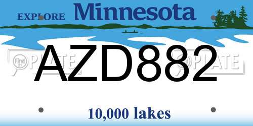 AZD882 Minnesota License Plate