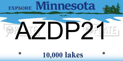 AZDP21 Minnesota License Plate