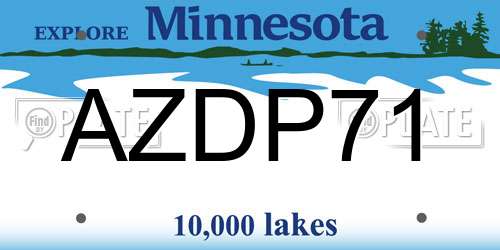 AZDP71 Minnesota License Plate