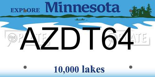 AZDT64 Minnesota License Plate