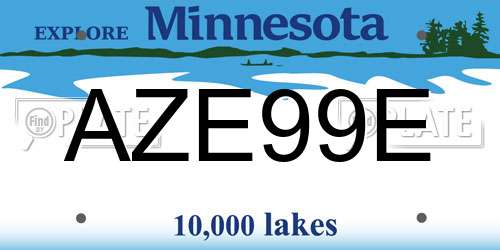 AZE99E Minnesota License Plate