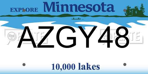 AZGY48 Minnesota License Plate