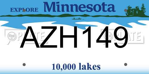AZH149 Minnesota License Plate