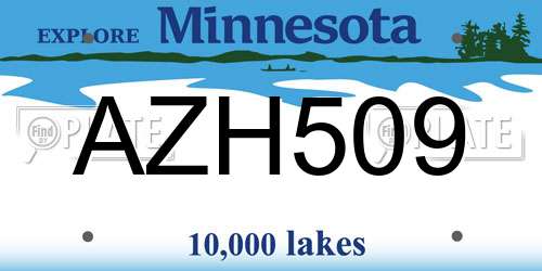 AZH509 Minnesota License Plate