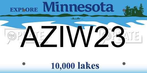 AZIW23 Minnesota License Plate