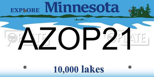 AZOP21 Minnesota License Plate