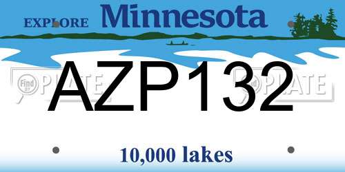 AZP132 Minnesota License Plate