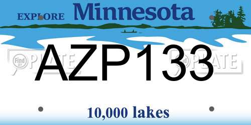 AZP133 Minnesota License Plate