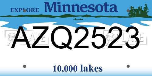 AZQ2523 Minnesota License Plate