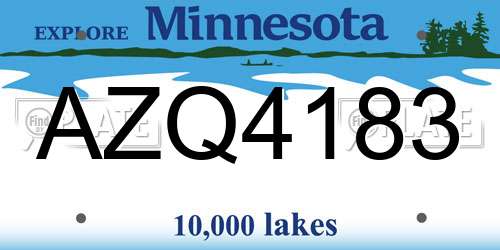 AZQ4183 Minnesota License Plate