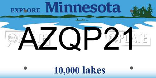AZQP21 Minnesota License Plate