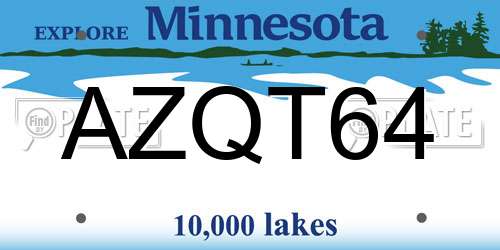 AZQT64 Minnesota License Plate