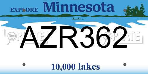 AZR362 Minnesota License Plate
