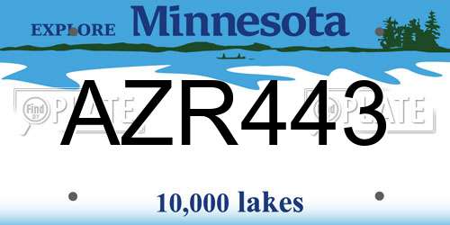 AZR443 Minnesota License Plate