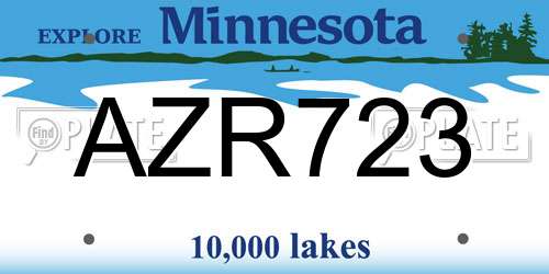 AZR723 Minnesota License Plate
