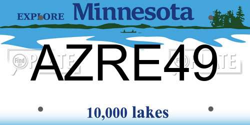 AZRE49 Minnesota License Plate