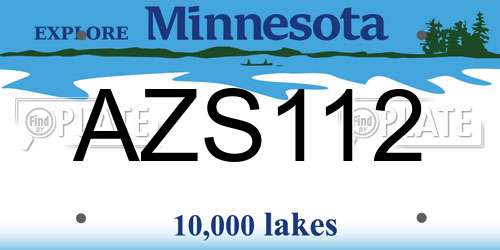 AZS112 Minnesota License Plate