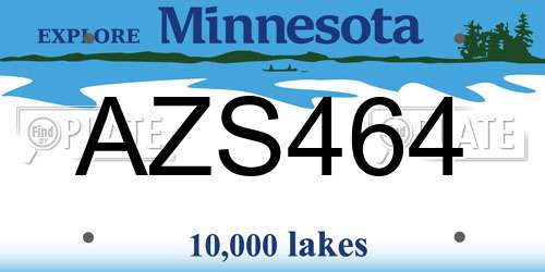 AZS464 Minnesota License Plate