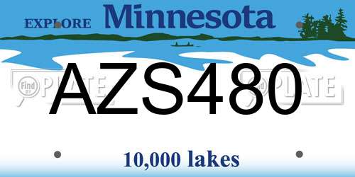 AZS480 Minnesota License Plate