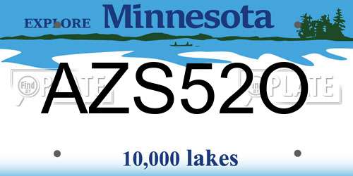 AZS52O Minnesota License Plate
