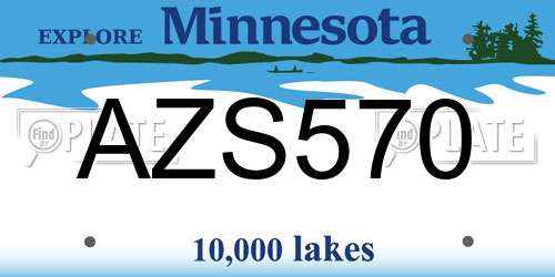 AZS570 Minnesota License Plate