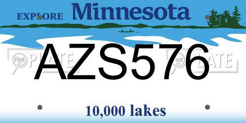 AZS576 Minnesota License Plate