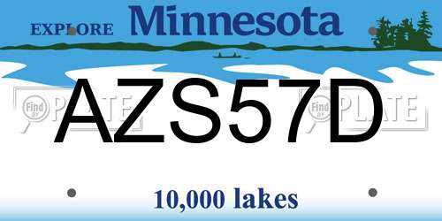 AZS57D Minnesota License Plate