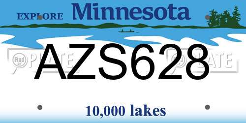 AZS628 Minnesota License Plate