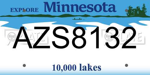 AZS8132 Minnesota License Plate