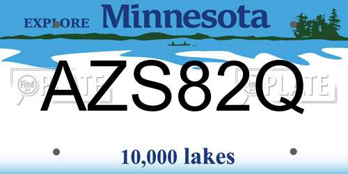 AZS82Q Minnesota License Plate