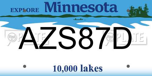 AZS87D Minnesota License Plate