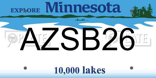 AZSB26 Minnesota License Plate