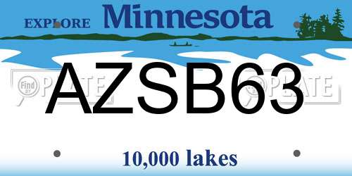 AZSB63 Minnesota License Plate