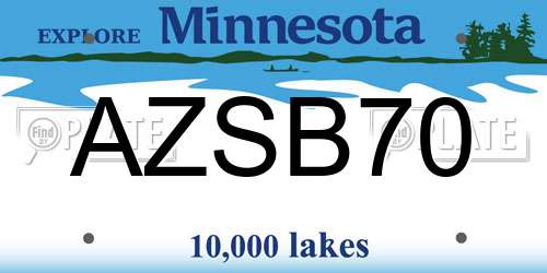 AZSB70 Minnesota License Plate