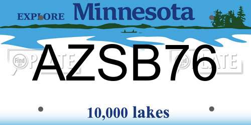 AZSB76 Minnesota License Plate