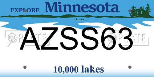 AZSS63 Minnesota License Plate