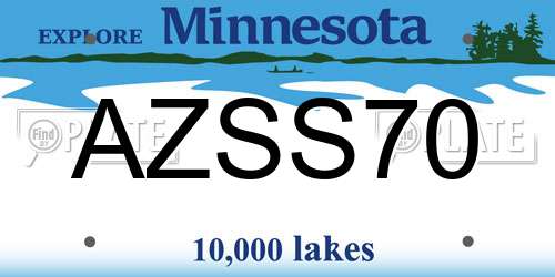 AZSS70 Minnesota License Plate
