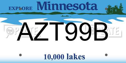 AZT99B Minnesota License Plate