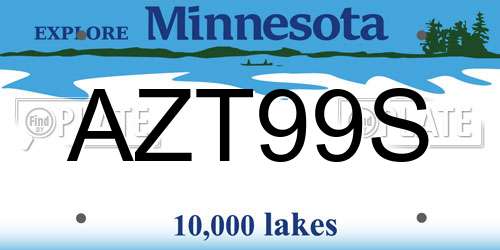 AZT99S Minnesota License Plate