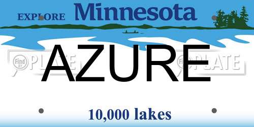 AZURE Minnesota License Plate