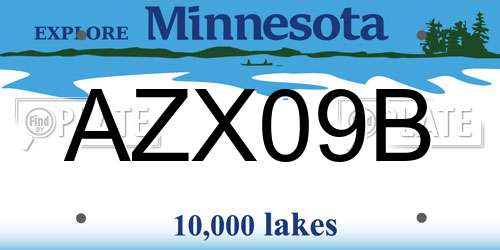 AZX09B Minnesota License Plate